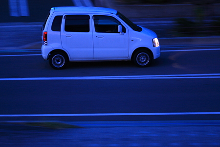 夜の流し撮り