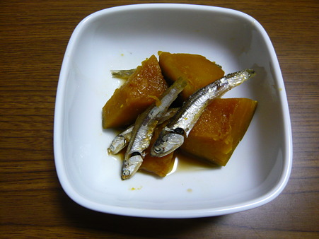 南瓜と煮干の煮物 011